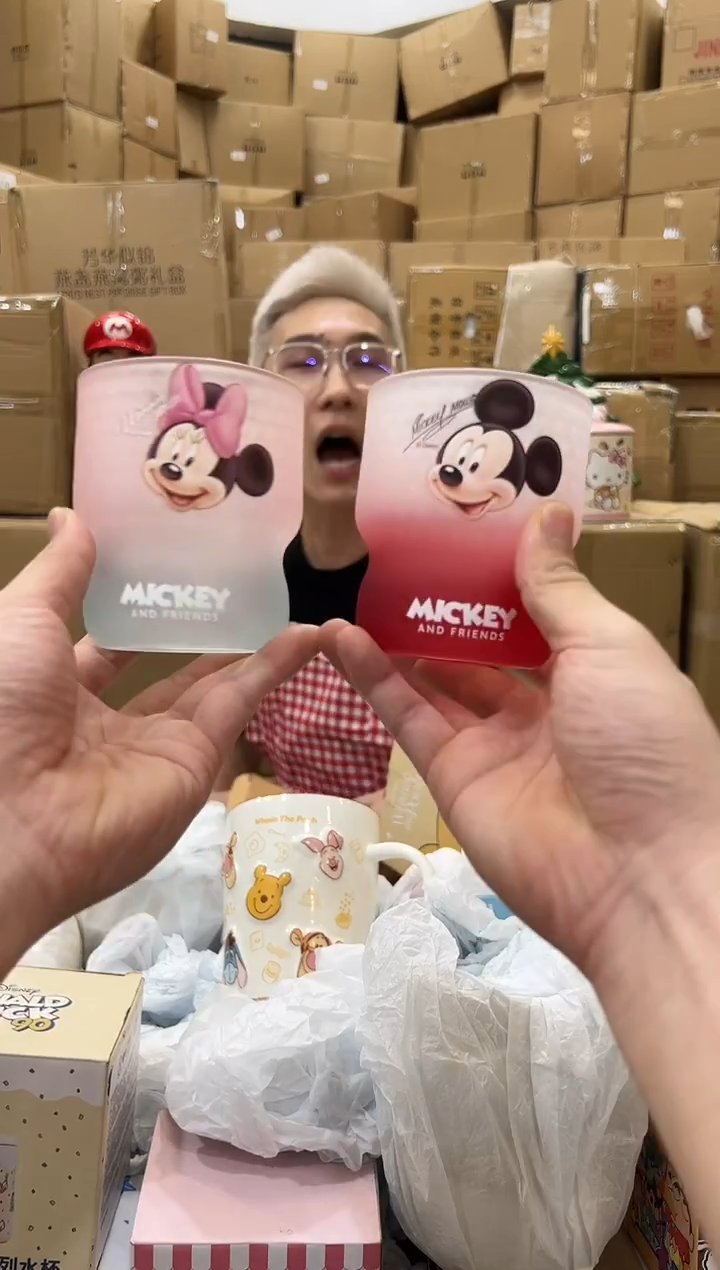 原盒米奇米妮直筒双节杯
