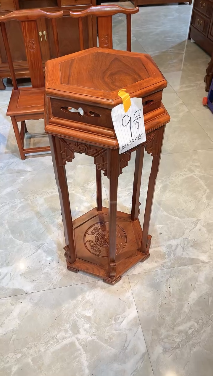 花梨木类成套家具用****0大六角花架38*33*85