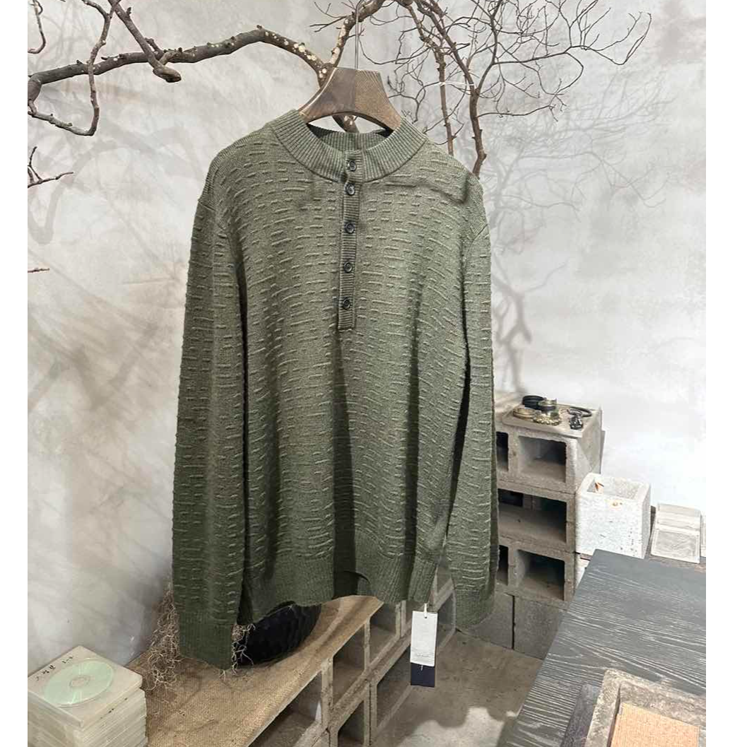 北纬三十度设计师男装男士长袖针织100%绵羊毛衫BM53413Y