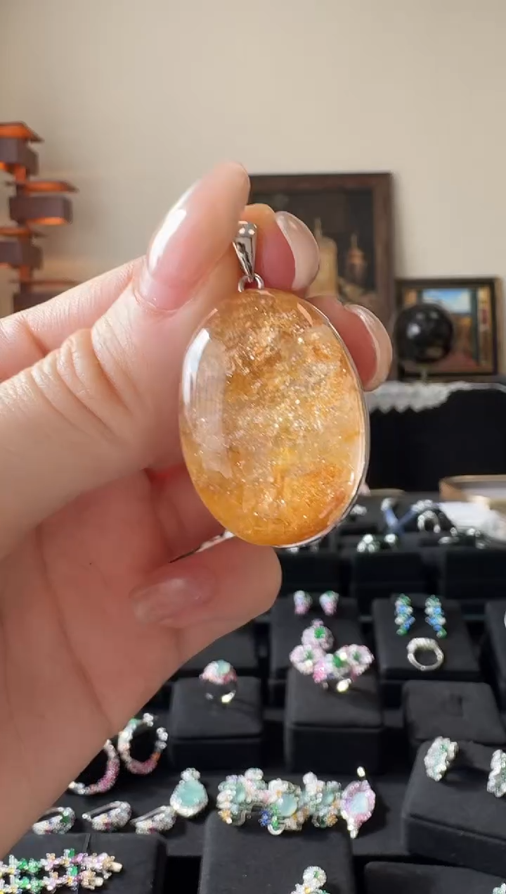 吊坠(不含链)银S925镶嵌水晶吊坠