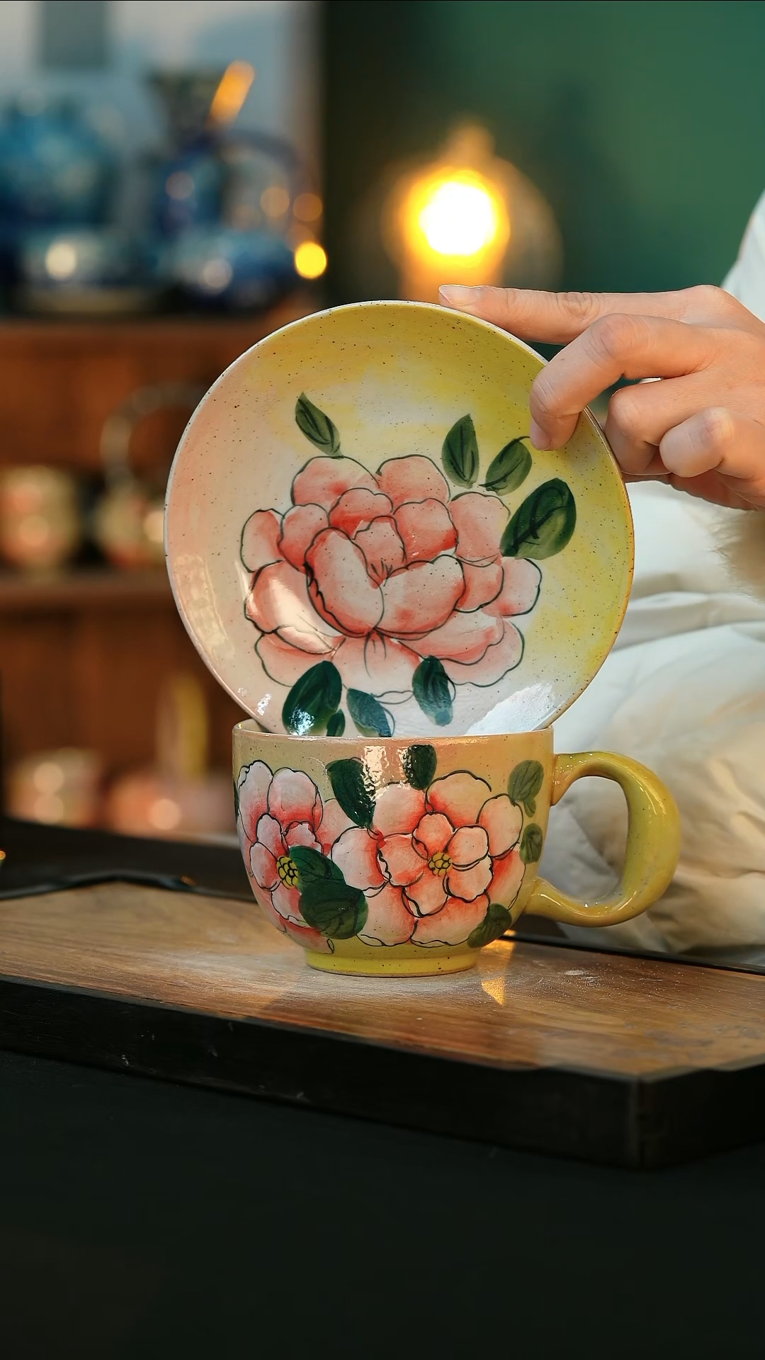 【闪购商品】杯手绘心瓷陶瓷浮力