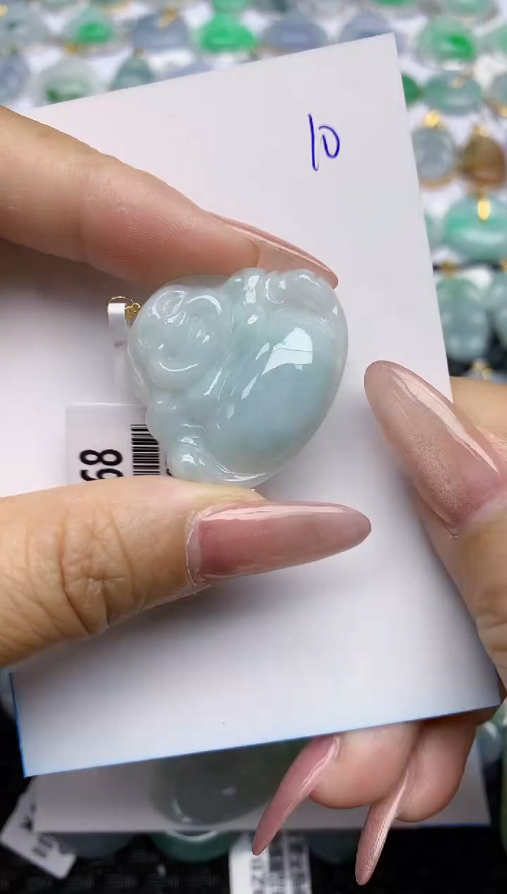 【闪购商品】翡翠颈饰18K金镶嵌天然A货翡翠 10