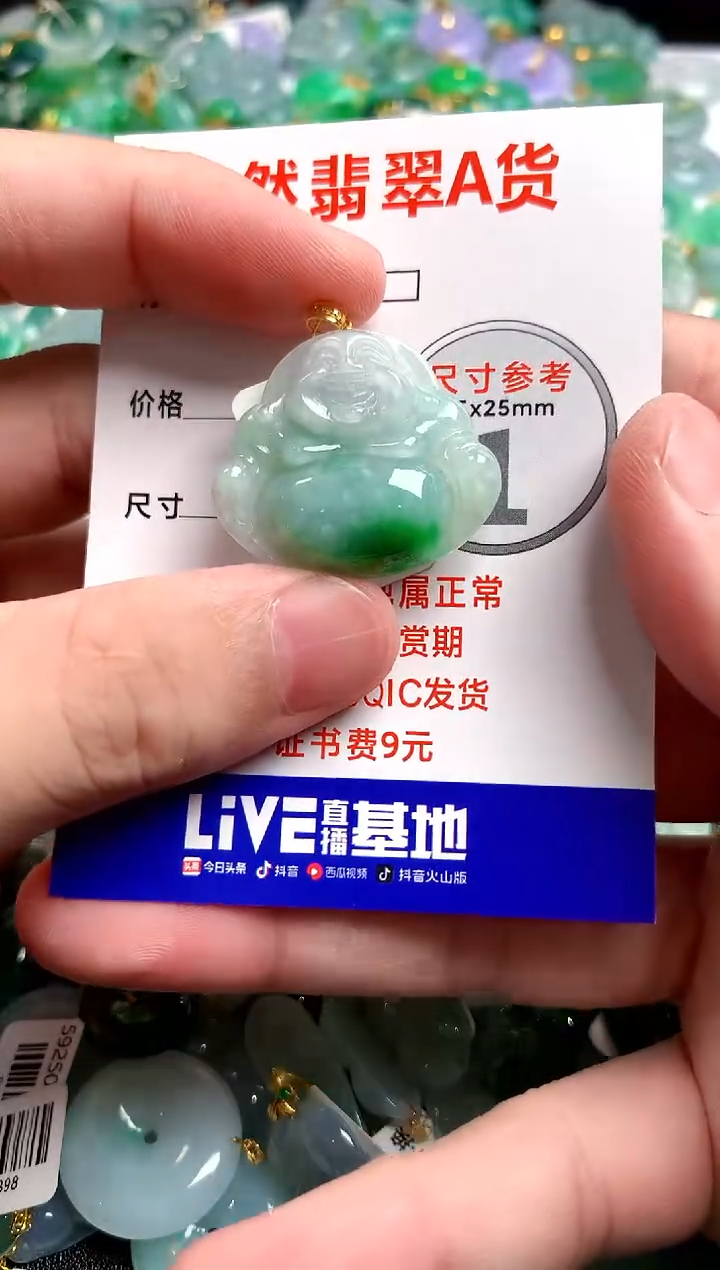 翡翠18K金镶嵌颈饰0935864767