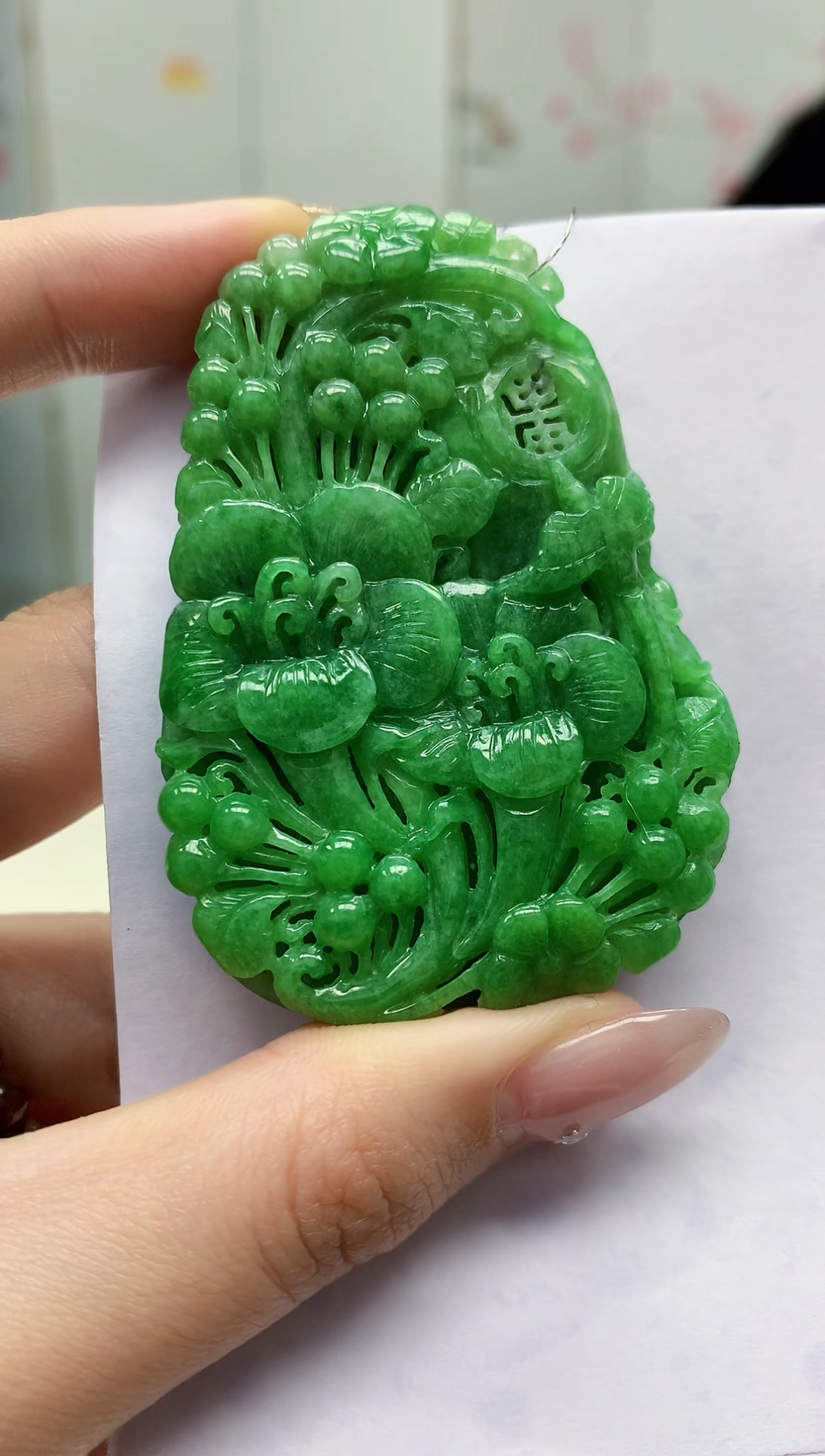 【闪购商品】定制翡翠未镶嵌4852jw-毛货挂件124赠珠链