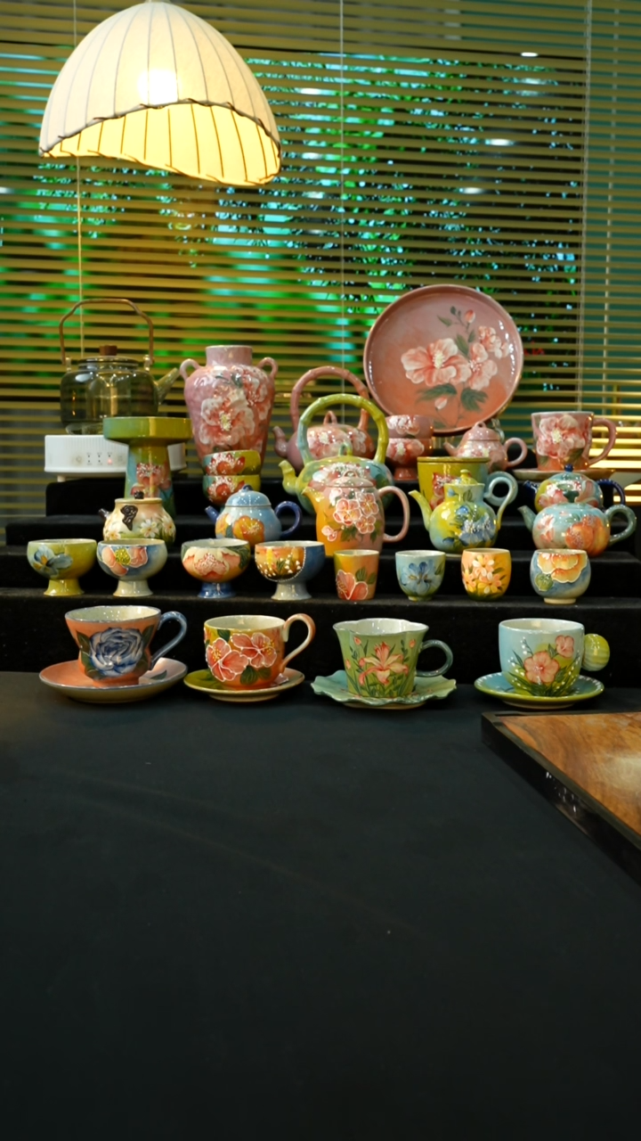 【闪购商品】杯手绘心瓷陶瓷浮力