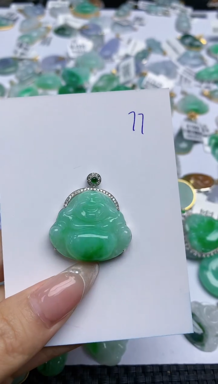 【闪购商品】翡翠颈饰18K金镶嵌 天然翡翠A货