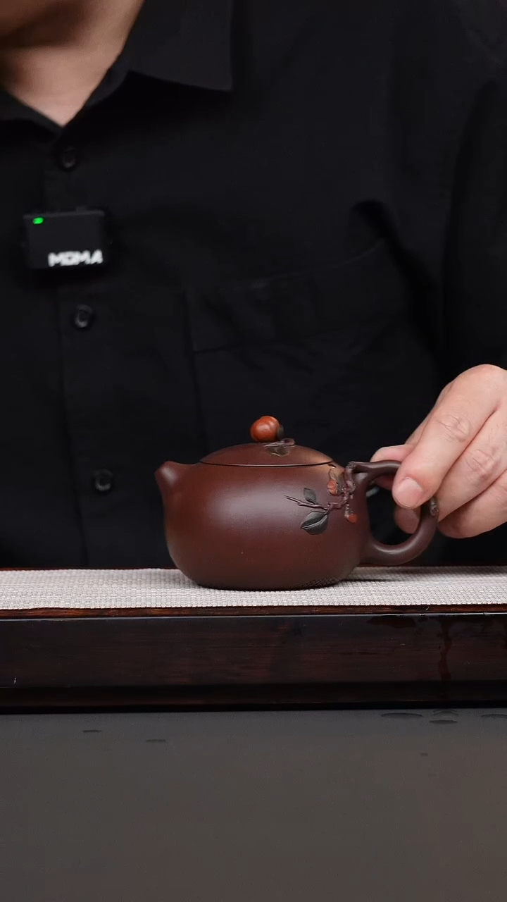 茶壶紫砂紫泥柿子西施