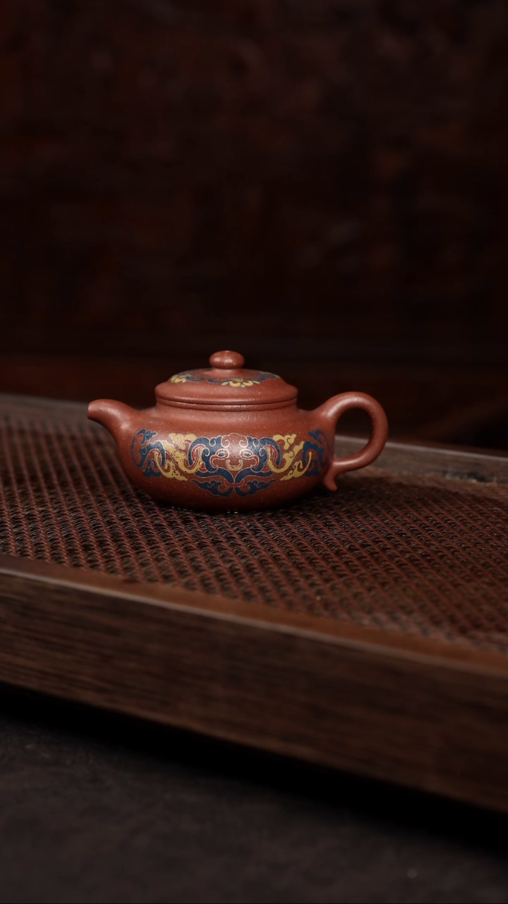 【闪购商品】紫砂茶壶红降金银错仿古