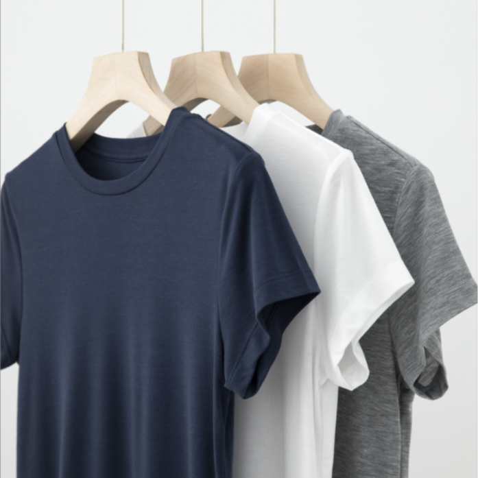 环保纯色柔滑圆领百搭春短袖T恤NT4C1301