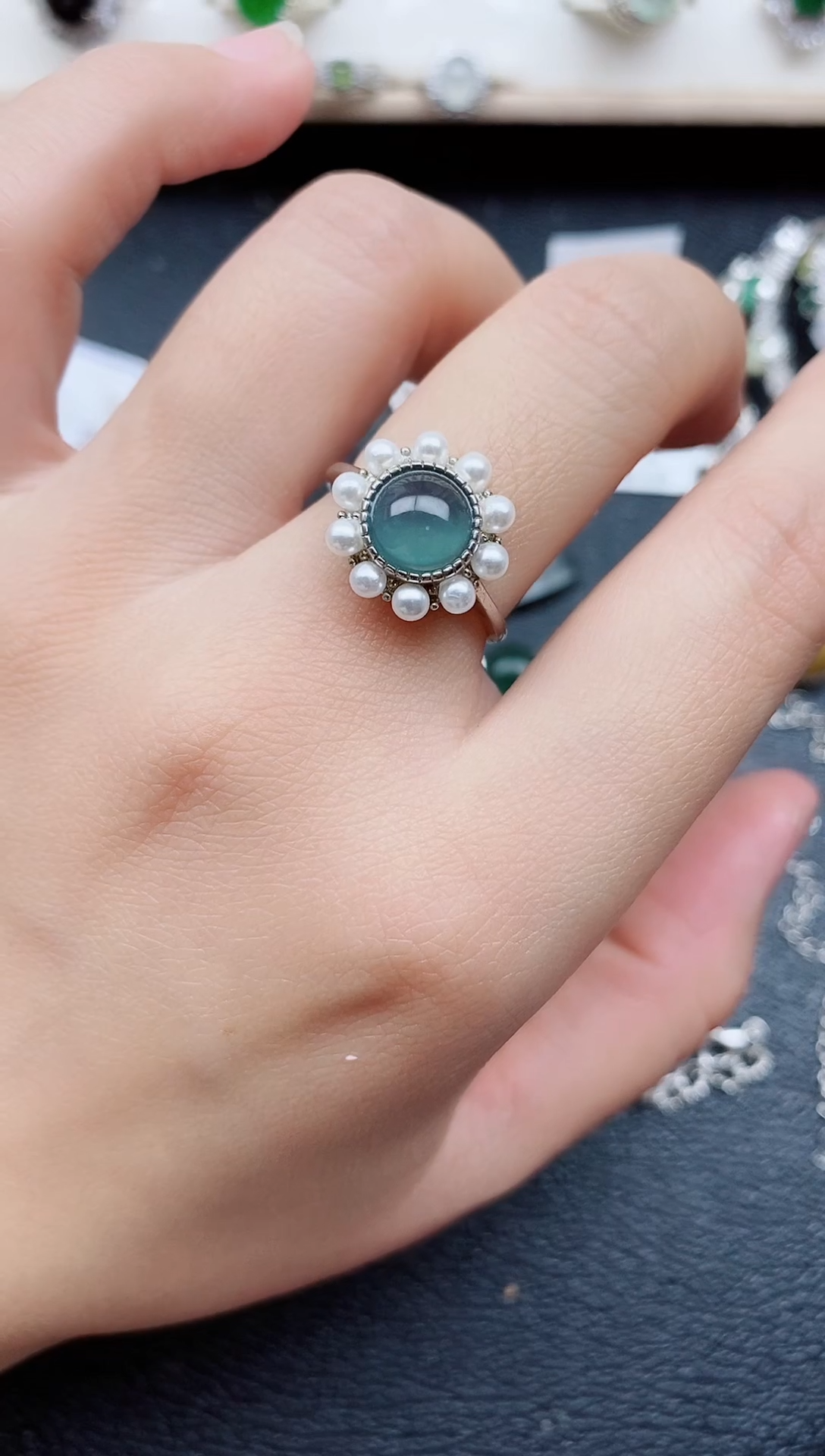 【闪购商品】翡翠戒指银S925镶嵌11111