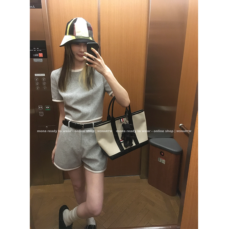 【Mona张绮贤】MONA 设计小众上衣连衣裙高腰短裤 O124Q06963