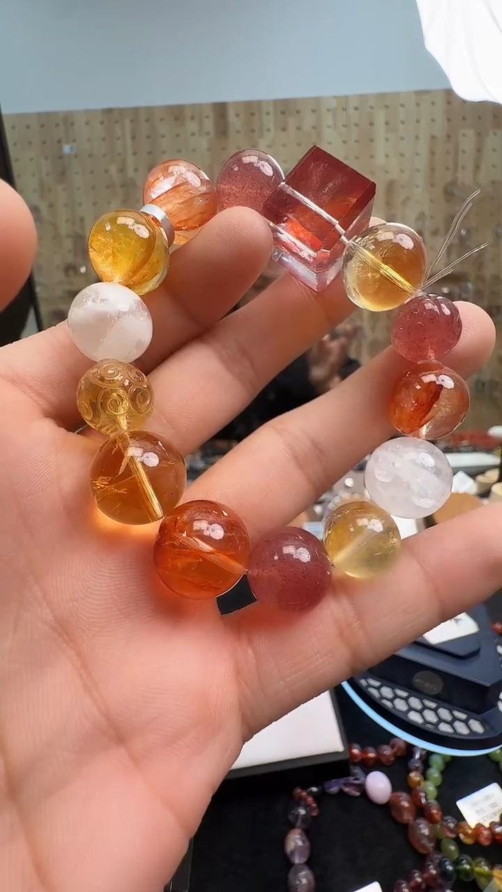 未镶嵌手链水晶村0696 约13-16mm