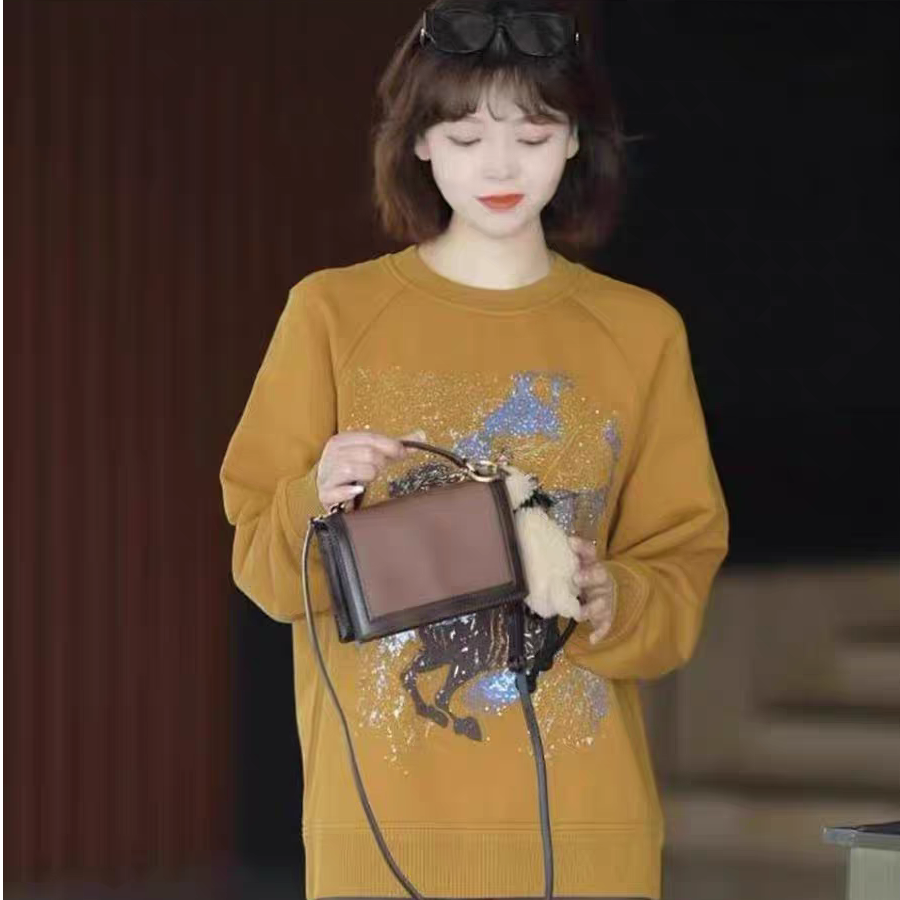 阿玛施AMASS 新款圆领简约舒适宽松氛围感时尚卫衣女 5301072