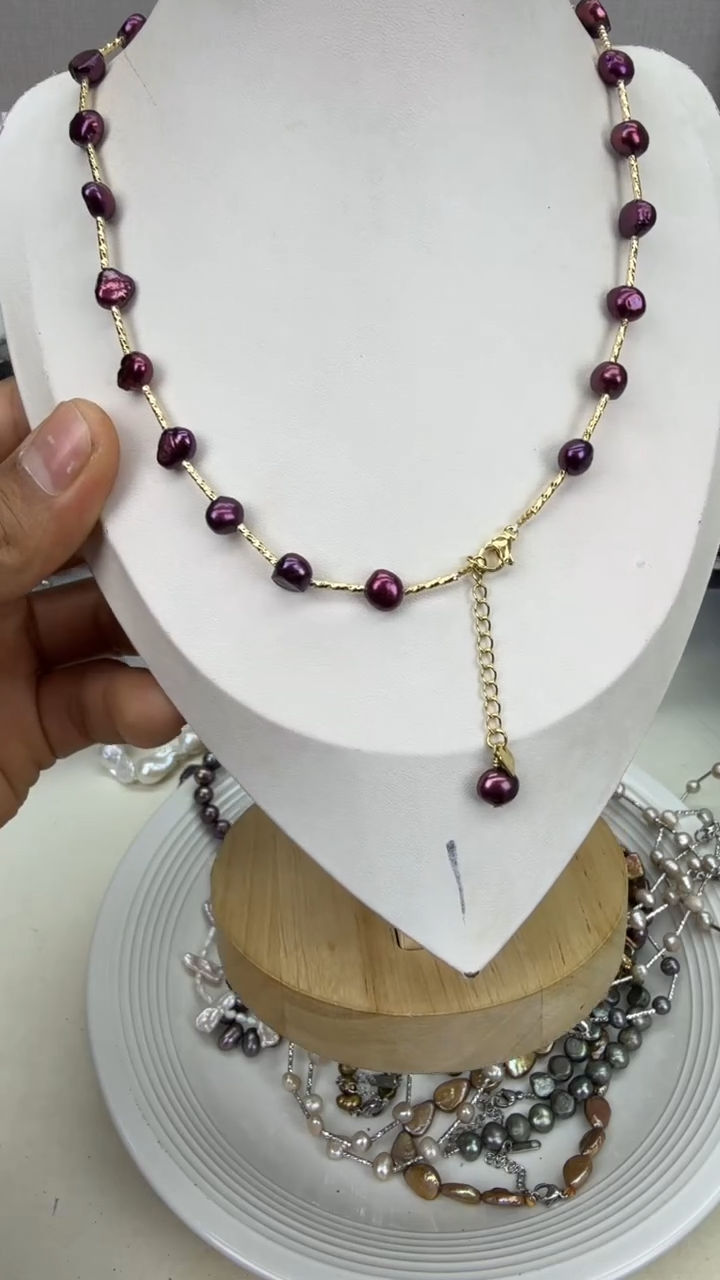 颈饰银S925镶嵌淡水珍珠1