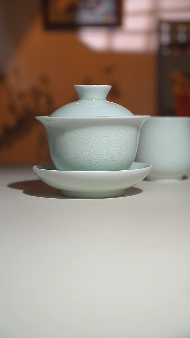 【闪购商品】其他玉青玉兰盖碗三才