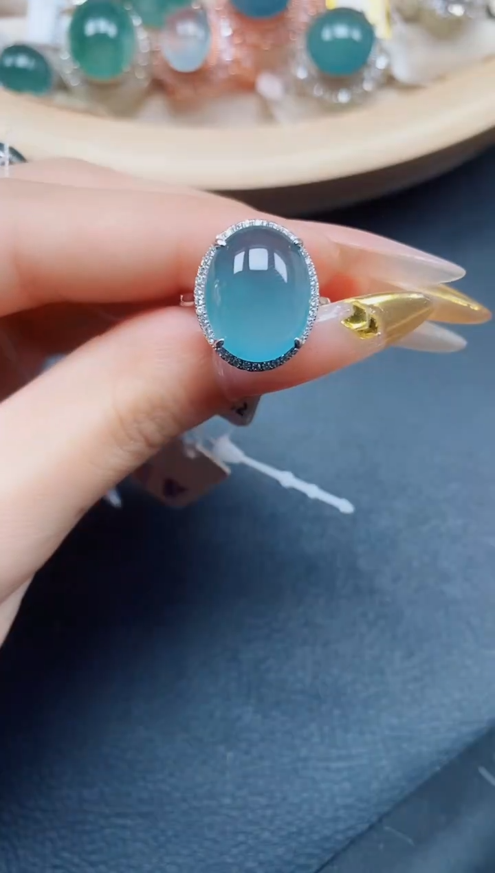 【闪购商品】翡翠戒指银S925镶嵌翡翠