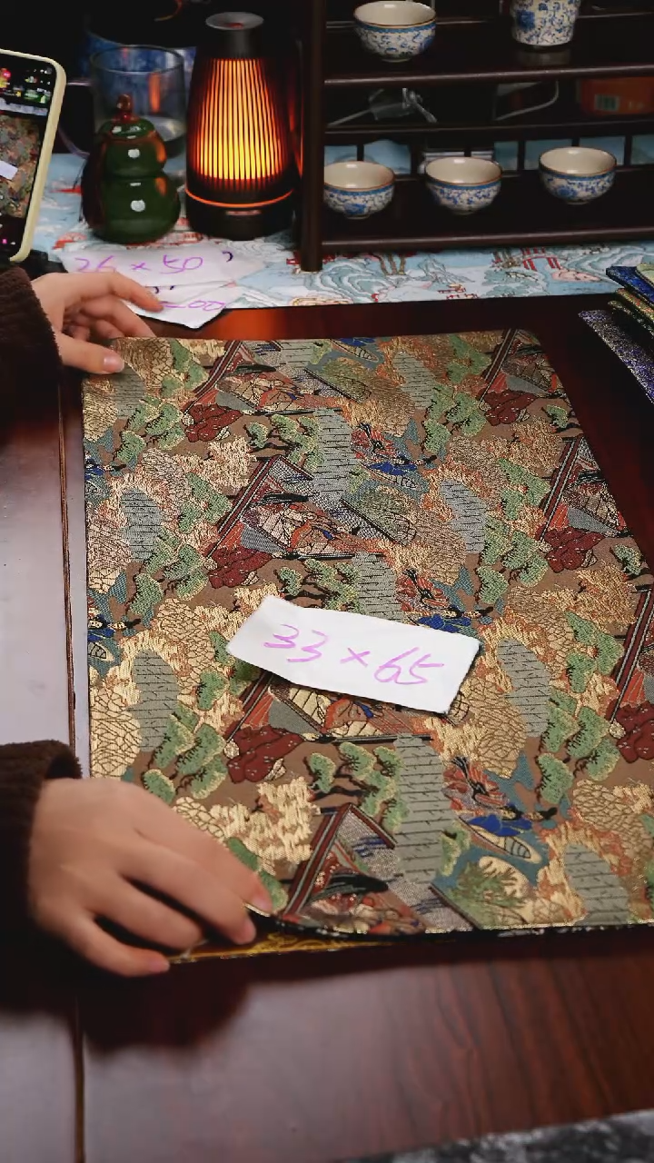 【福利西阵织梦浮桥双面】中国风干泡织锦茶席33*65