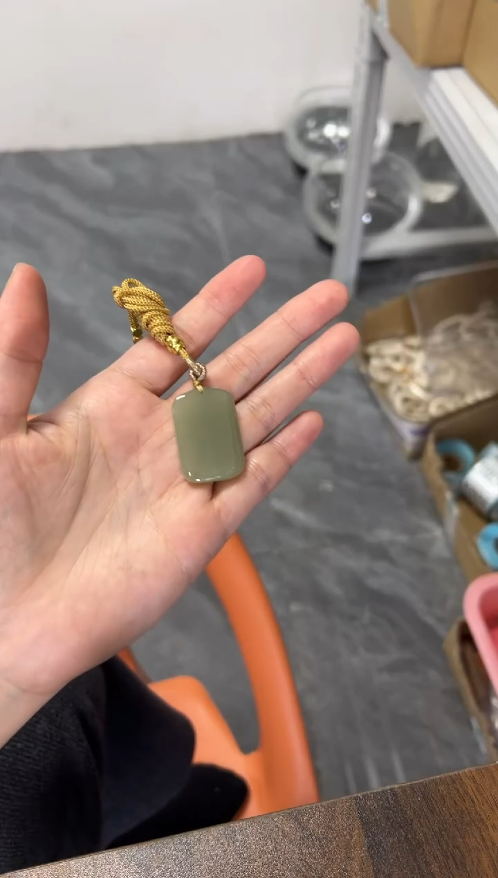 项链未镶嵌和田玉和田玉方牌吊坠项链[多样发其一]