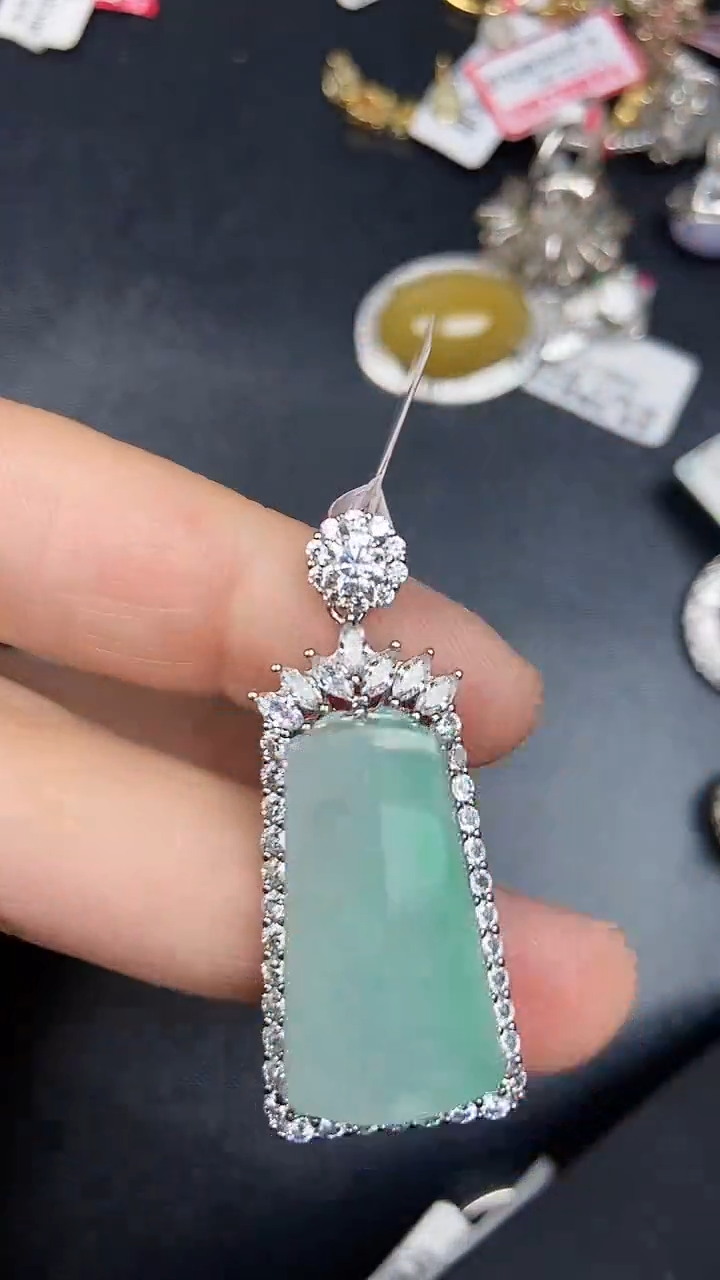 银S925镶嵌戒指翡翠3280