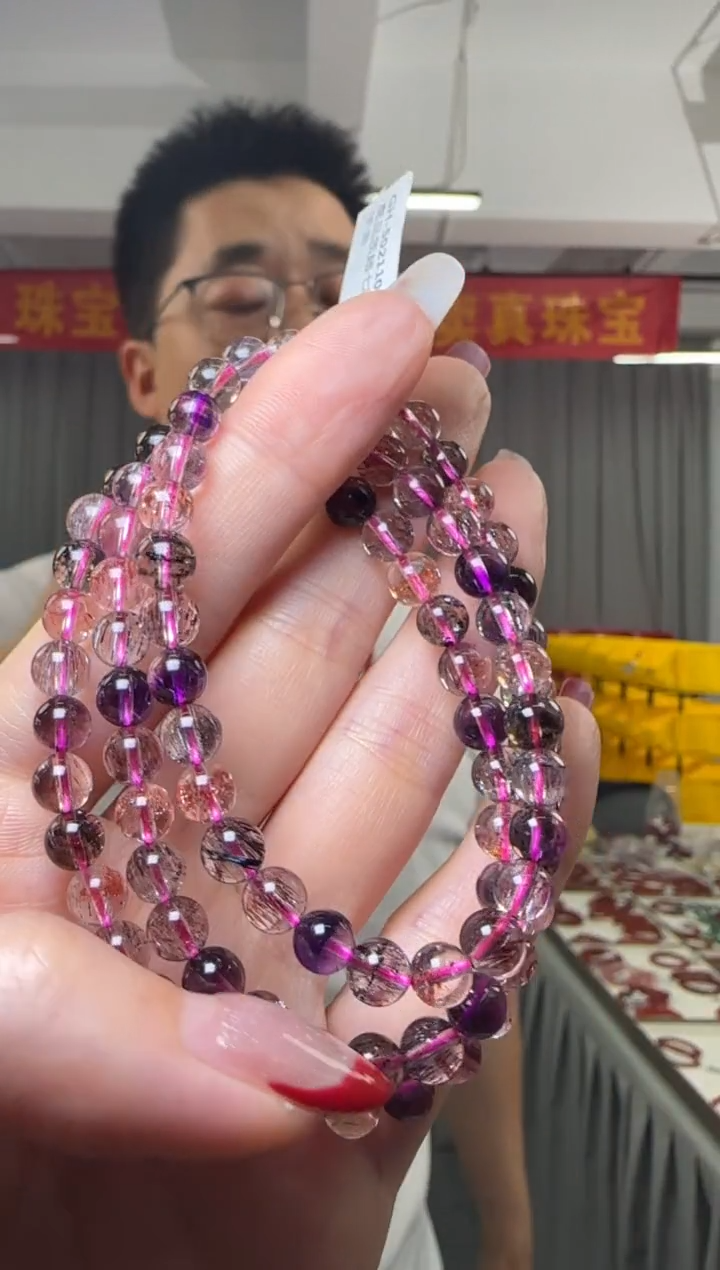 【闪购商品】水晶手串未镶嵌高品质超七圆珠多圈手串约6mm+