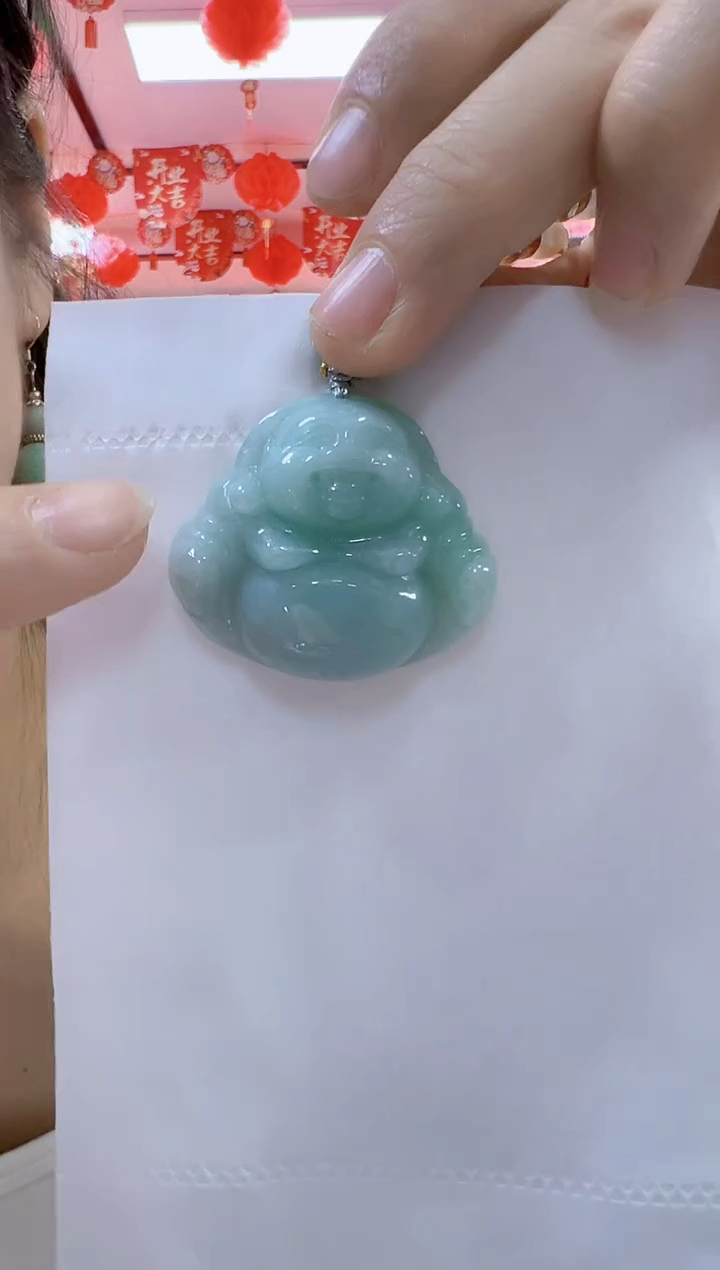 【闪购商品】翡翠颈饰未镶嵌孤品佛公高35厚12