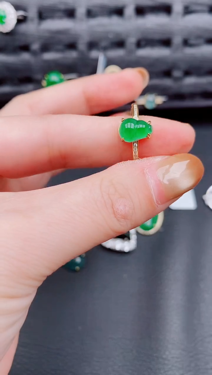 【闪购商品】翡翠戒指银S925镶嵌天然a货翡翠529