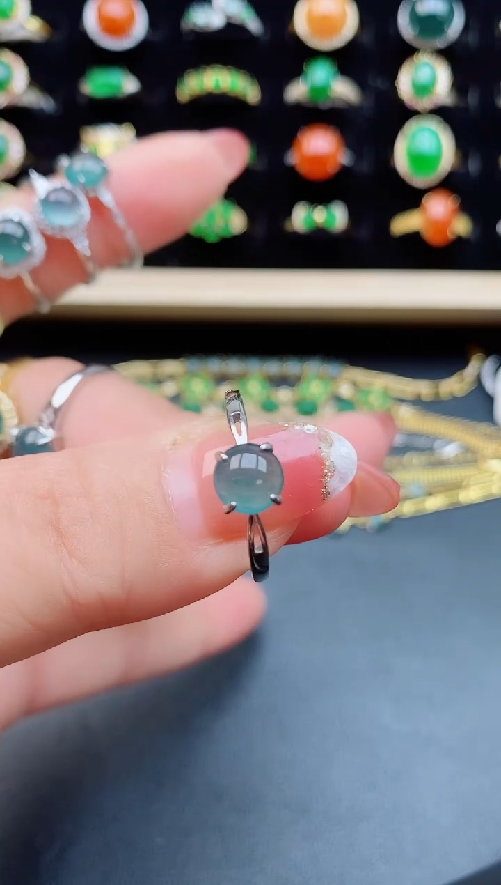 【闪购商品】翡翠戒指银S925镶嵌12121