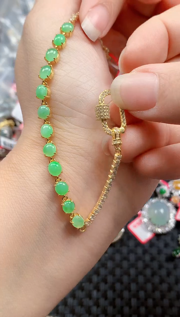 银S925镶嵌戒指翡翠天然A货缅甸翡翠