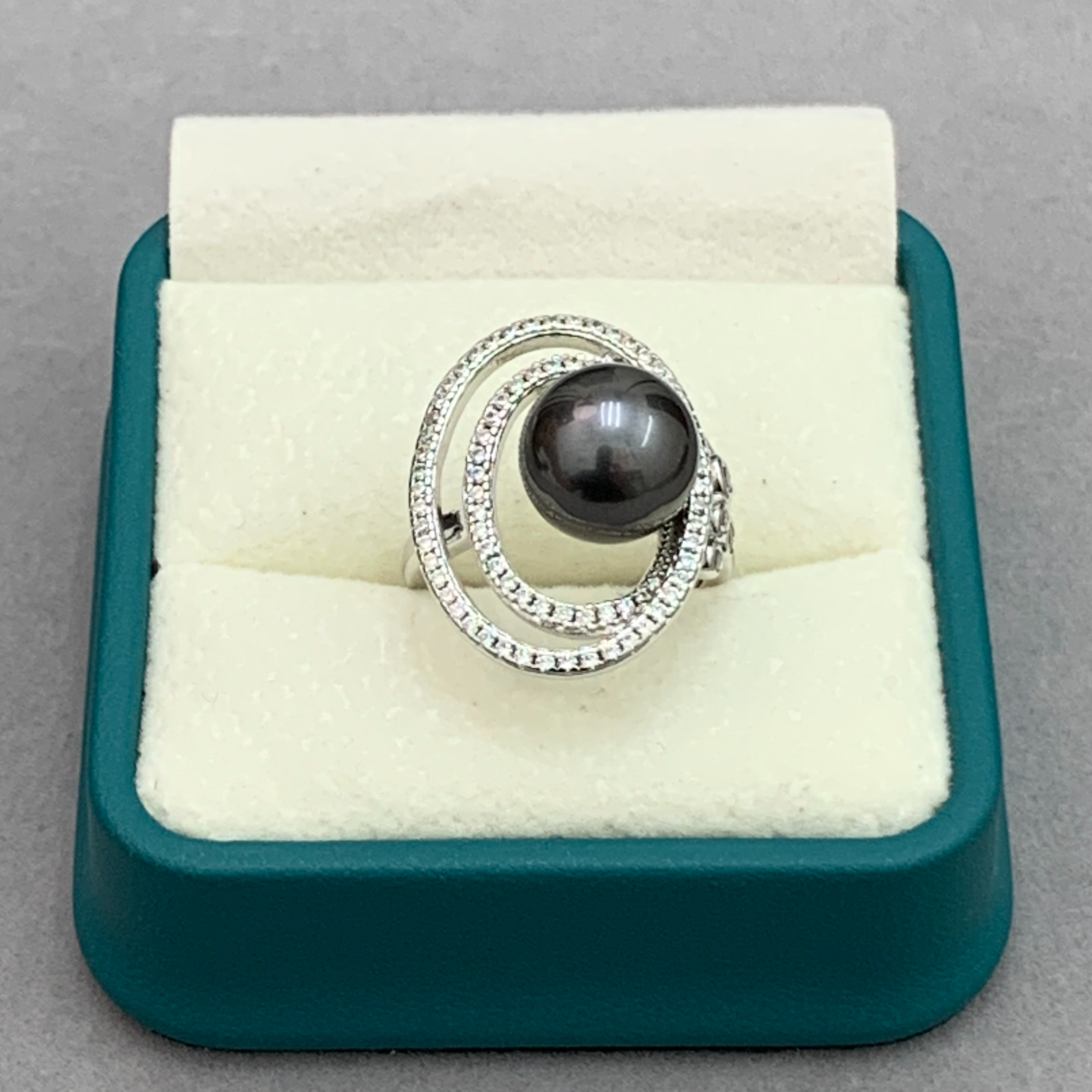 星柠珍珠 海水大溪地黑珍珠 s925银戒指 时尚款