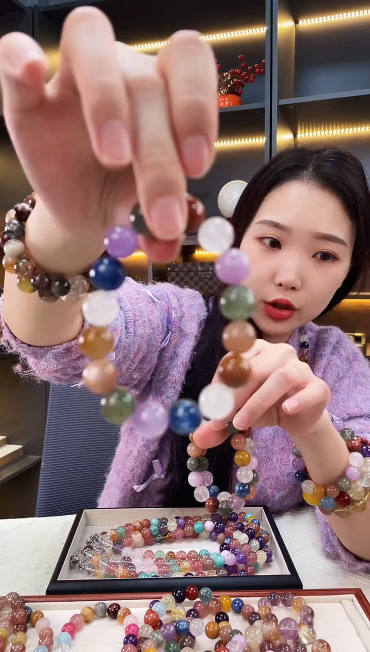 未镶嵌手链水晶兔毛多宝手串