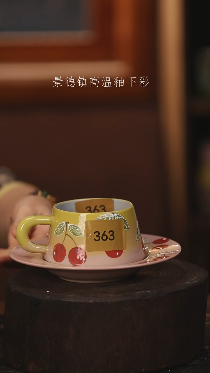 陶瓷景德镇高温釉下手绘陶瓷@L363@