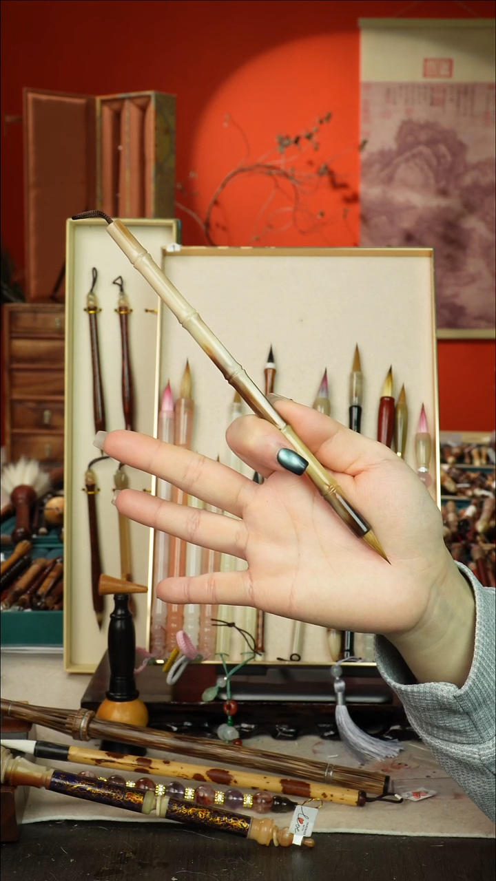 270号闪孤品高货毛笔链接 清水试笔 蘸墨不退