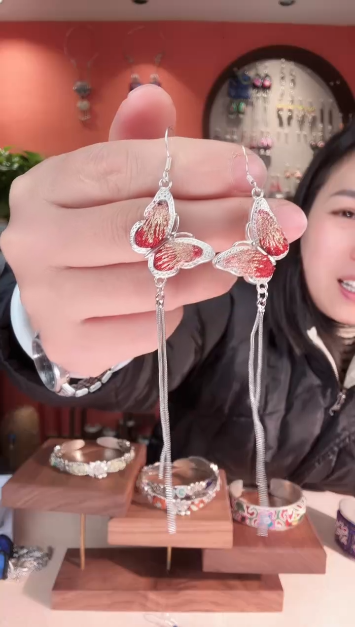 织绣长红绣艺坊苗银苗绣耳环18