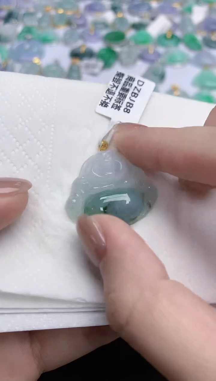 【闪购商品】翡翠颈饰18K金镶嵌天然缅甸翡翠A货