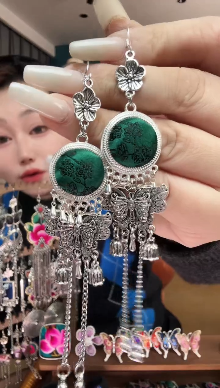 刺绣纯手工民族风刺绣耳环