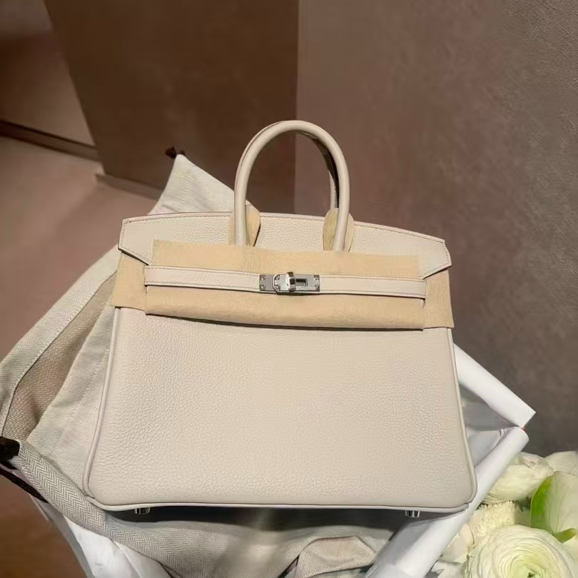 未使用 Hermes/爱马仕 青奢荟/爱马仕bk25冰川白手提包/80798