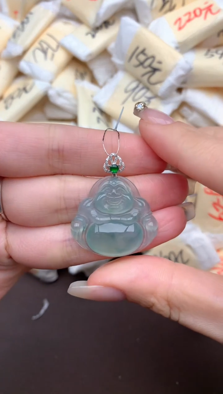 【闪购商品】翡翠挂件18K金镶嵌—   