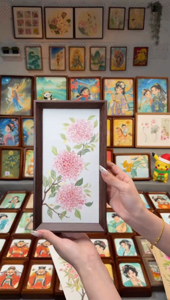 国画三朵绣球 手绘国画27
