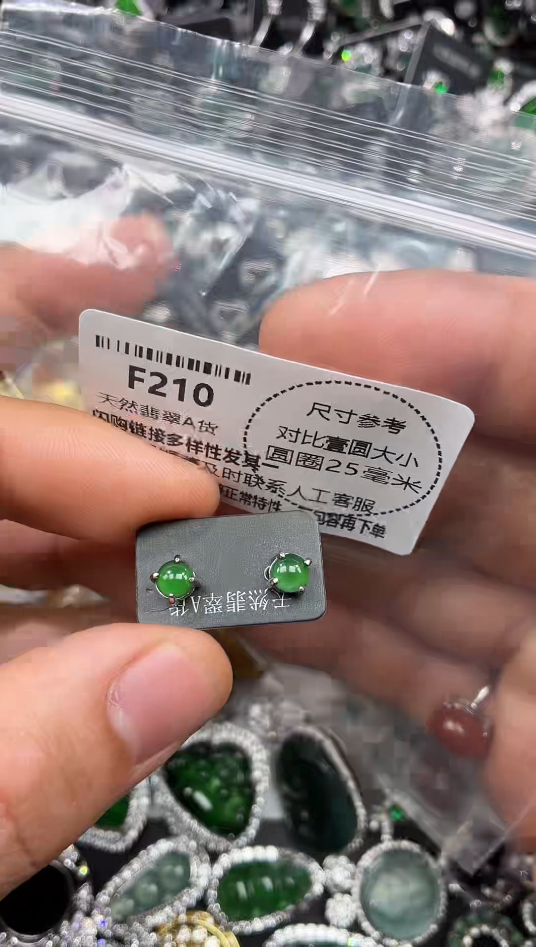 颈饰未镶嵌翡翠F210耳钉