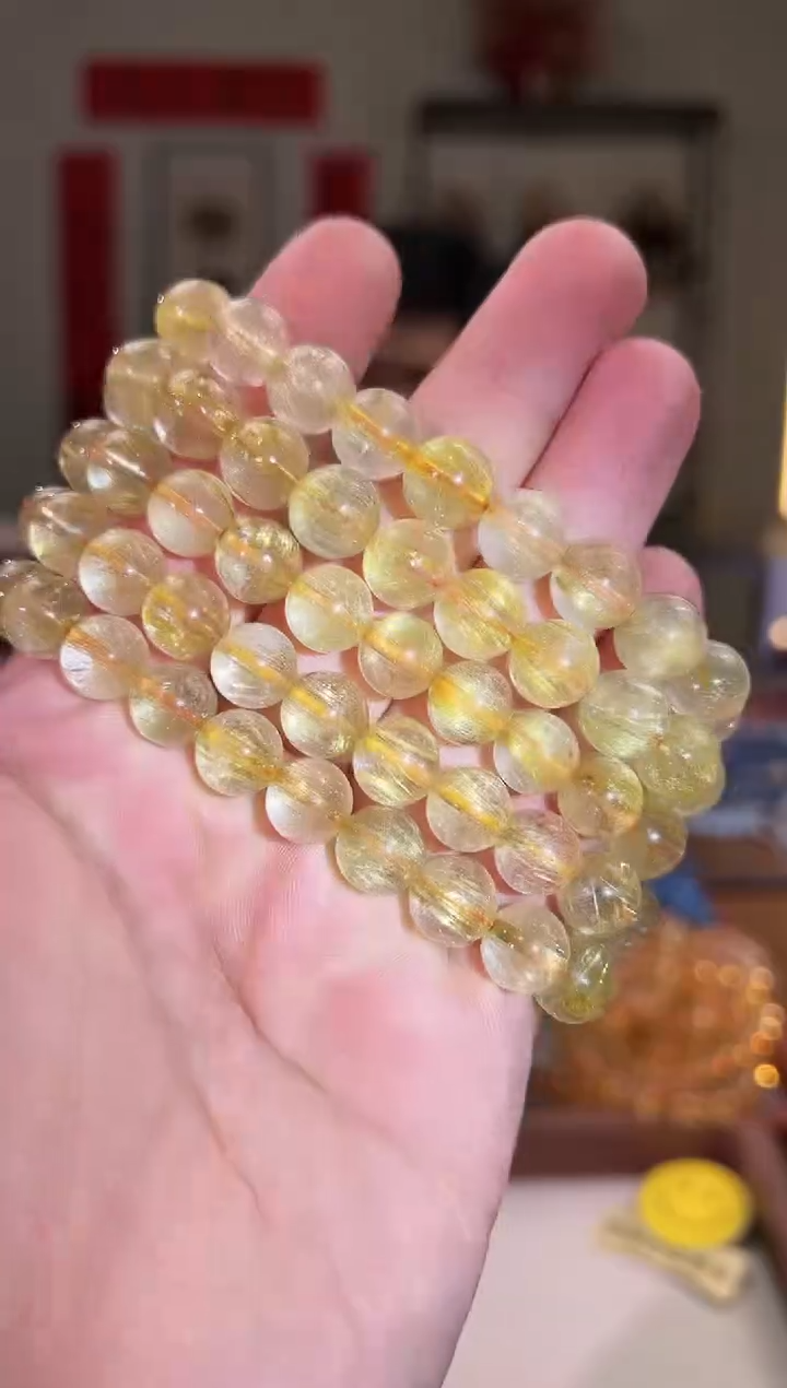 【闪购商品】发晶手串未镶嵌10+m维纳斯金发（多样性发其一）