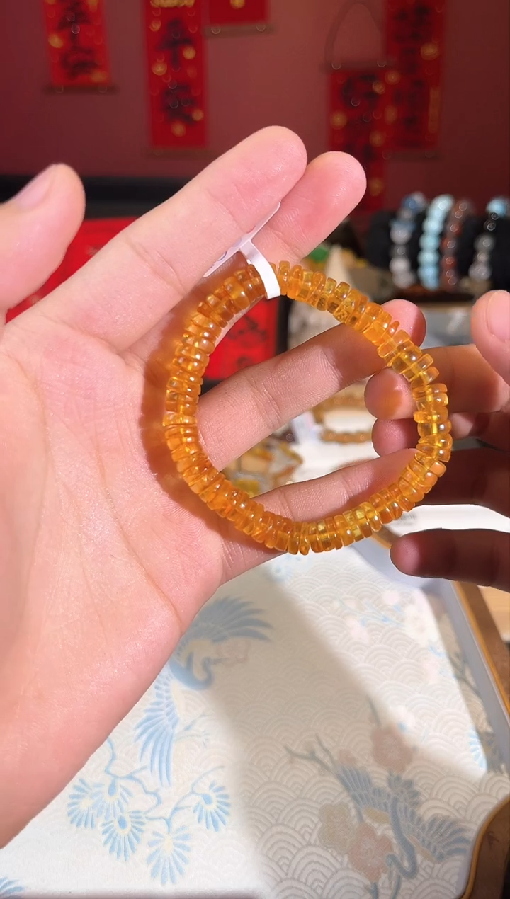 【闪购商品】金珀手链未镶嵌Q708手串