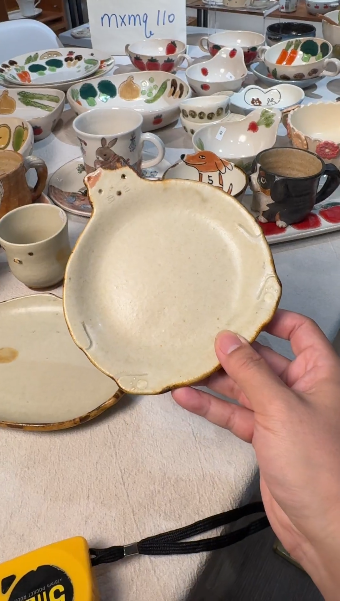 陶日本手作作家器陶艺作家大关信一猫盘子