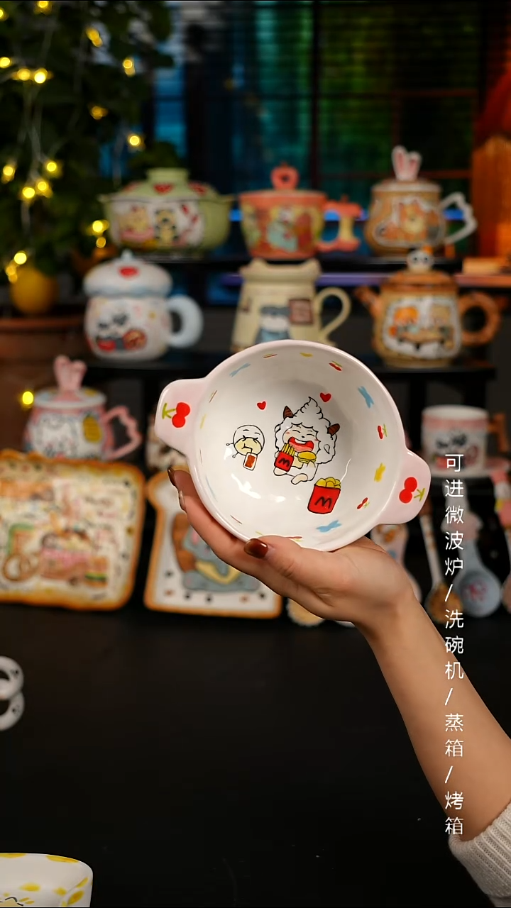 陶瓷便携款景德镇高温釉下彩纯手绘创意瓷 