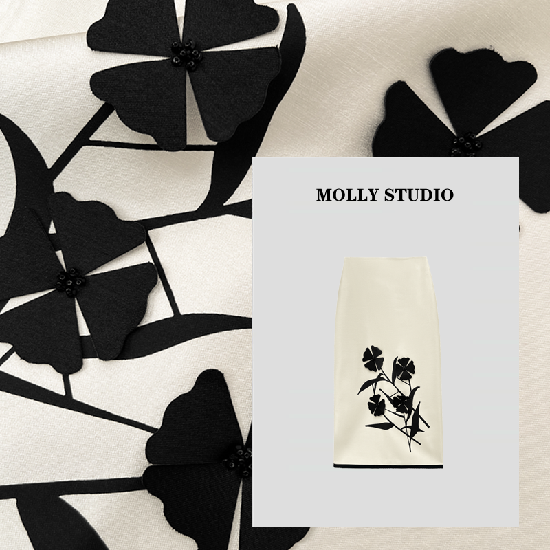 【朝花夕拾】Molly 百搭时尚高腰显瘦小个子气质女半身裙 M2025155