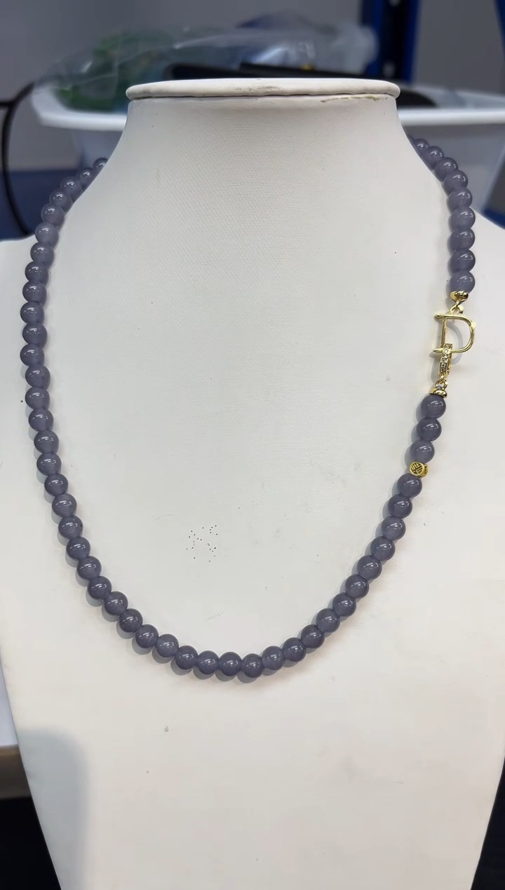 精美设计款卡6毫米烟紫项链