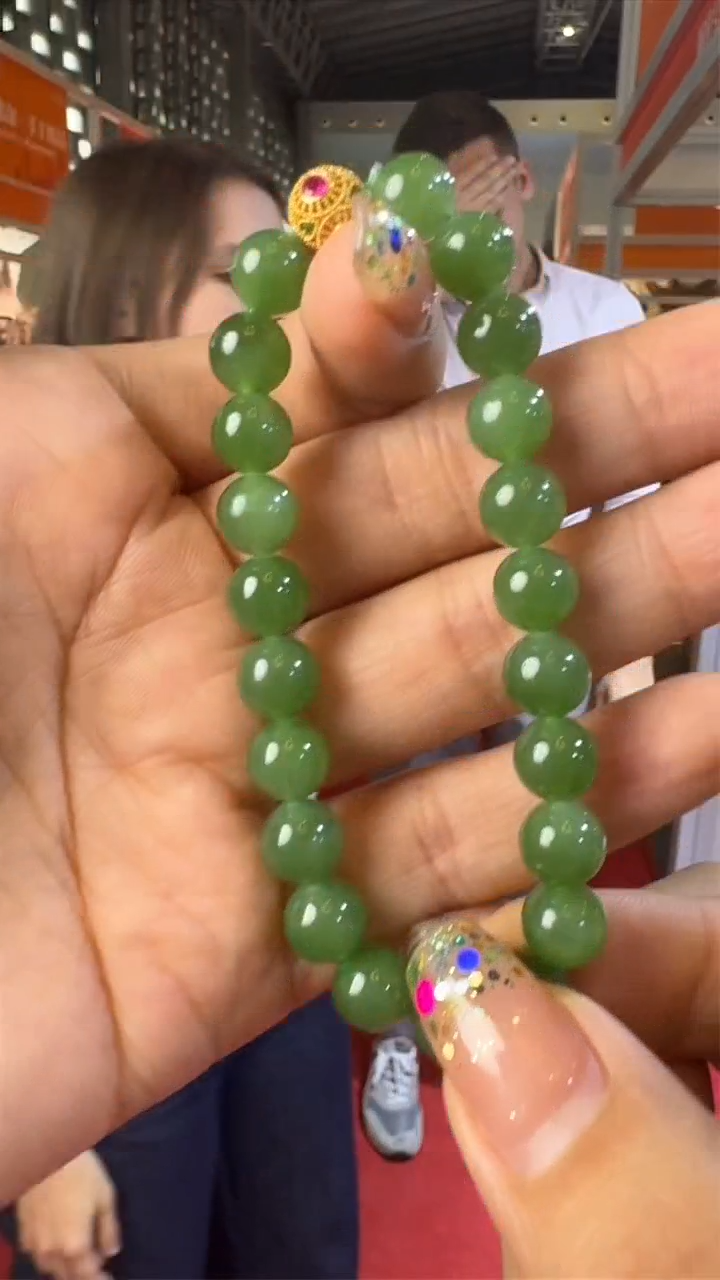 手链18K金镶嵌和田玉上海国际珠宝展假一罚十