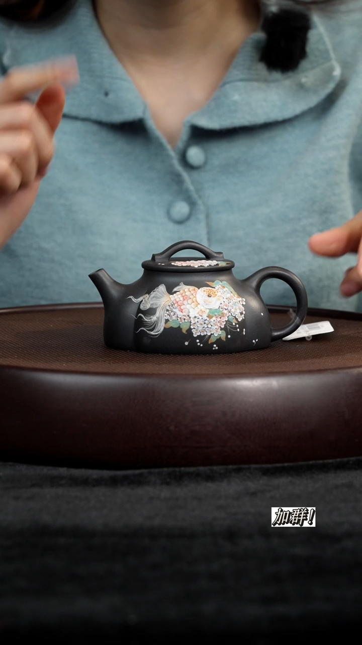 茶壶紫砂HMX720550高黑料筋纹海棠180c