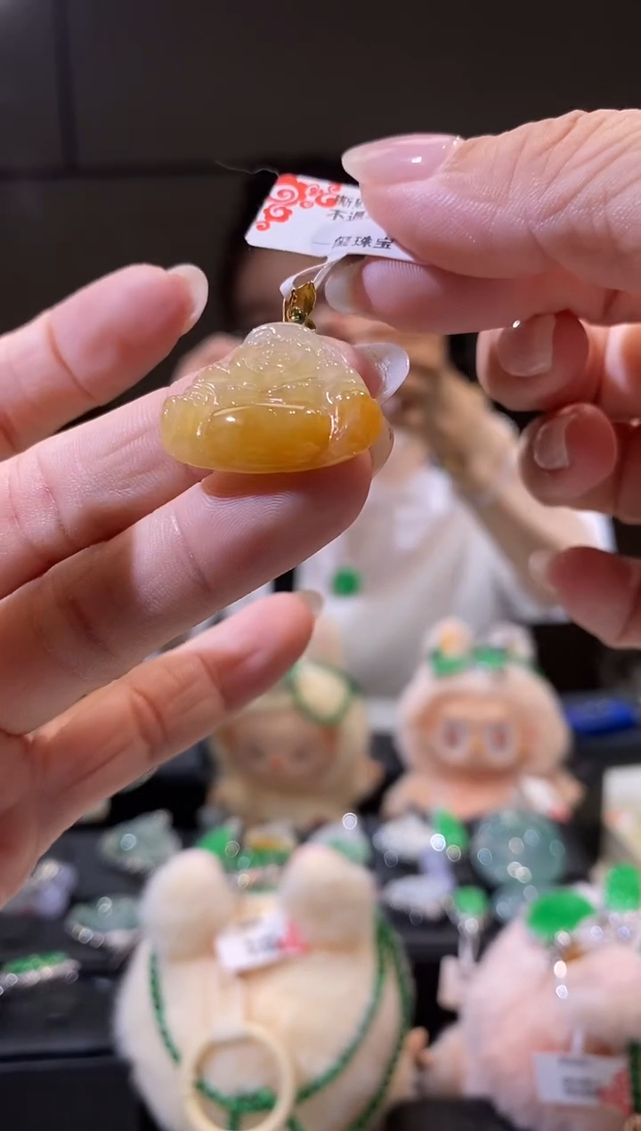 翡翠18K金镶嵌吊坠(不含链)佛公