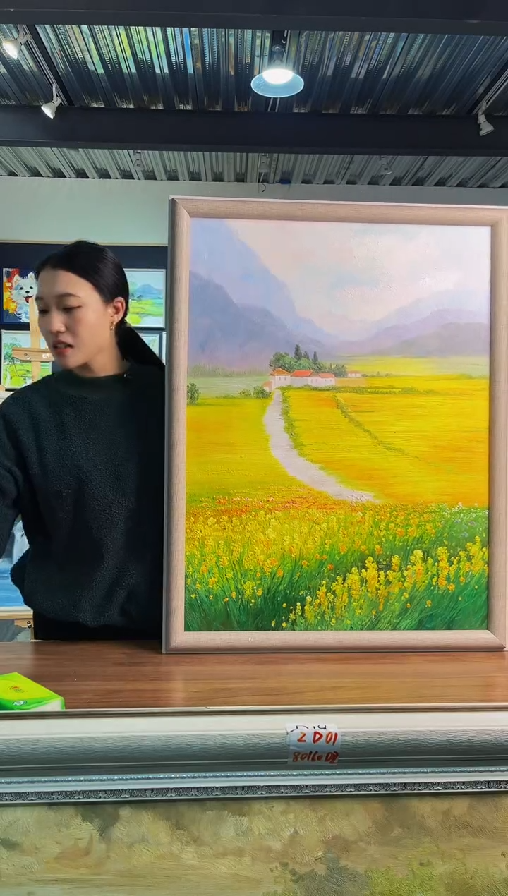 【闪购商品】油画14号 60*80 油菜花-手绘油画