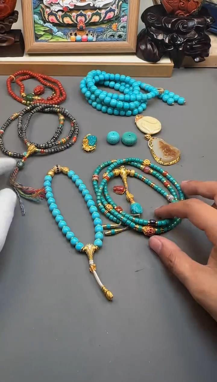 【闪购商品】绿松石手串手串18K金镶嵌手串手串